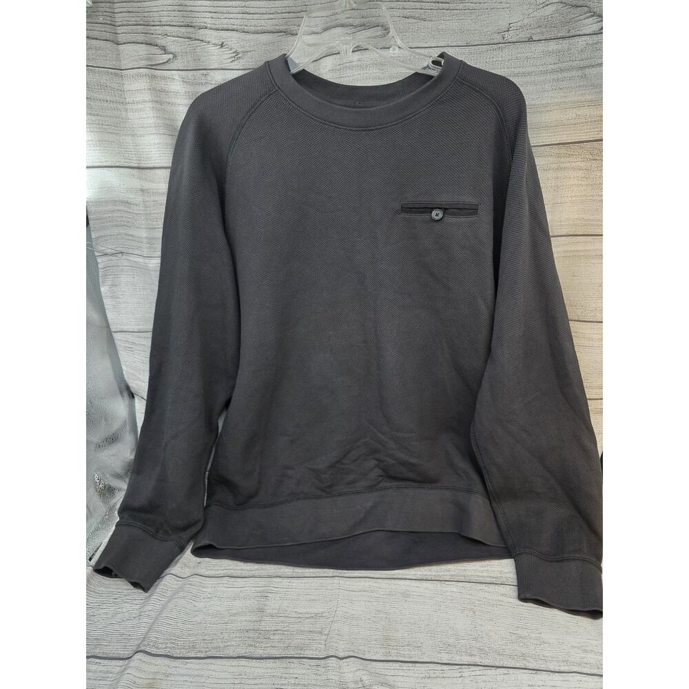 Billy Reid Sz XL Tommy Crewneck Sweater Black Longsleeve Textured